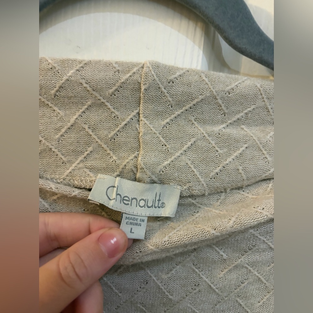 Chenaulto Textured Knit Dolman Sleeve Top | Size L | Neutral Beige - Picture 5 of 7